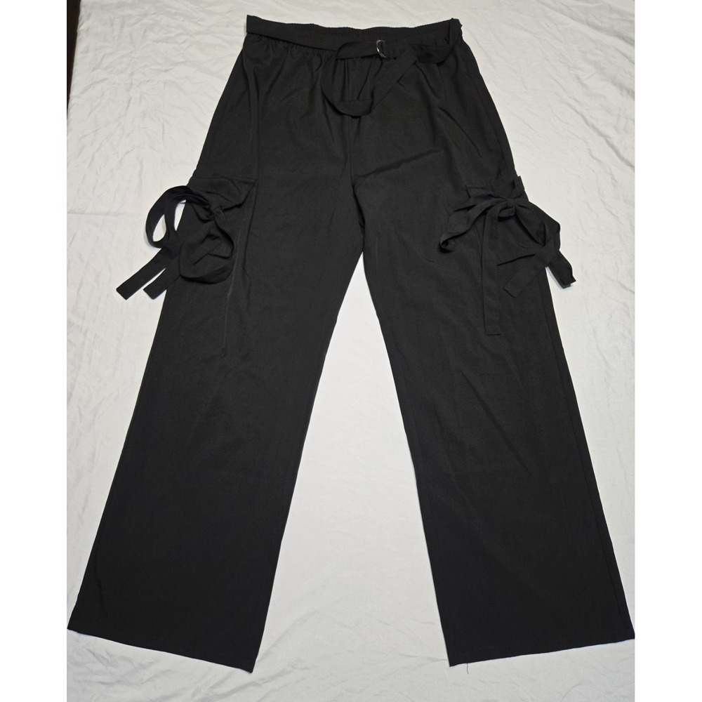 I Sawâ It First Black Tie Waist/Pockets Trouser Pants Womens 8 (30x29) NWOT